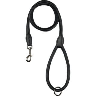 CATAGO Leather Round Dog Leash, Black, 1,5 m,