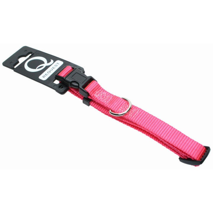 Halsband nylon ställbart rosa tyrol