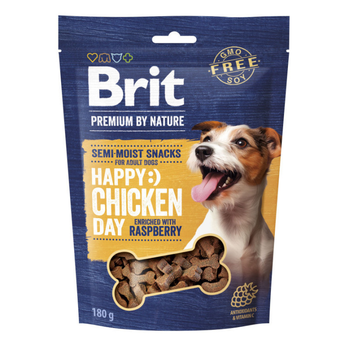 Brit PbN Semi-moist Snacks Kyckling & Hallon 180g