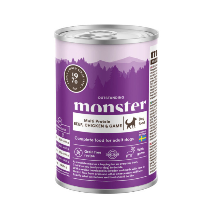 Monster Hund Vuxen Sensitive Fisk Burk 400 g