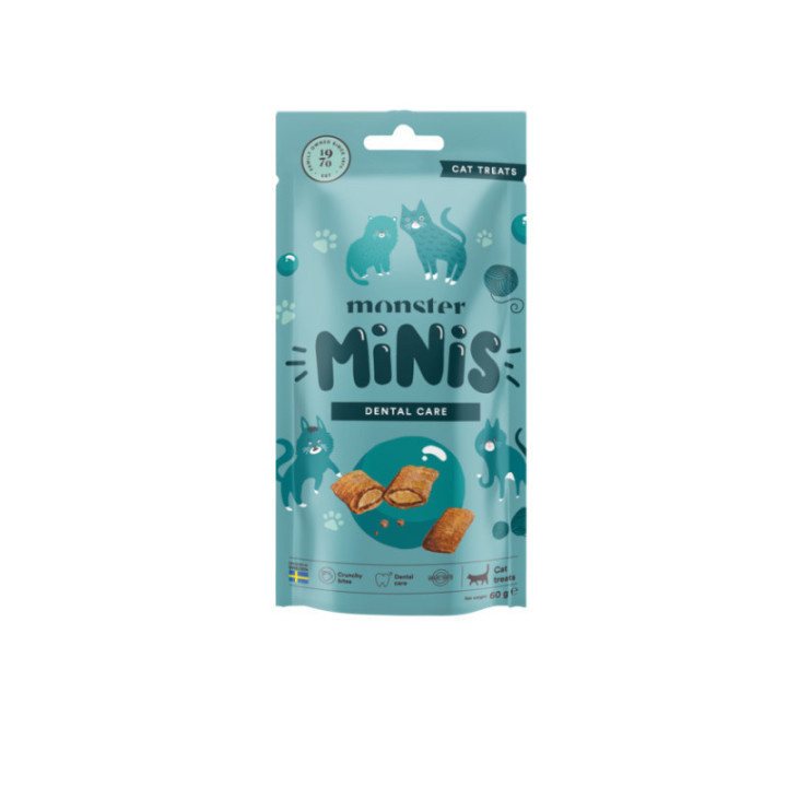 Monster Kattgodis Minis Tandvård 60 g