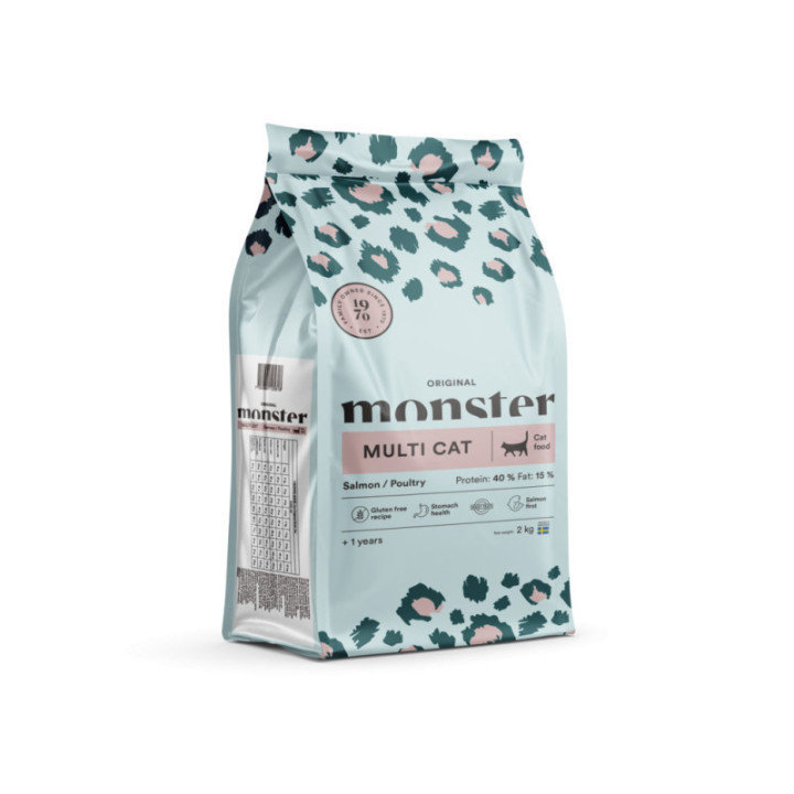 Monster Katt Original Multikatt Lax / Fjäderfä 2 kg