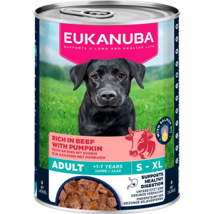 Våtfoder för vuxen hund, nötkött med pumpa 400g