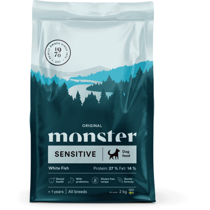 Monster foder Orig. Känslig Vit Fisk 2 kg
