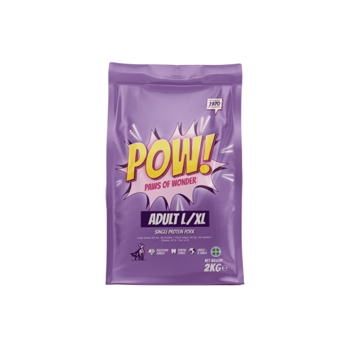 POW! Hund Vuxen L/XL Fläsk 2 kg
