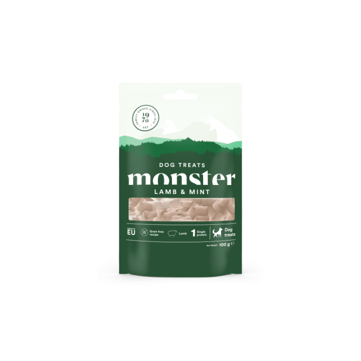 Monster Hundgodis Ugnsbakat Lamm/Mint 100 g